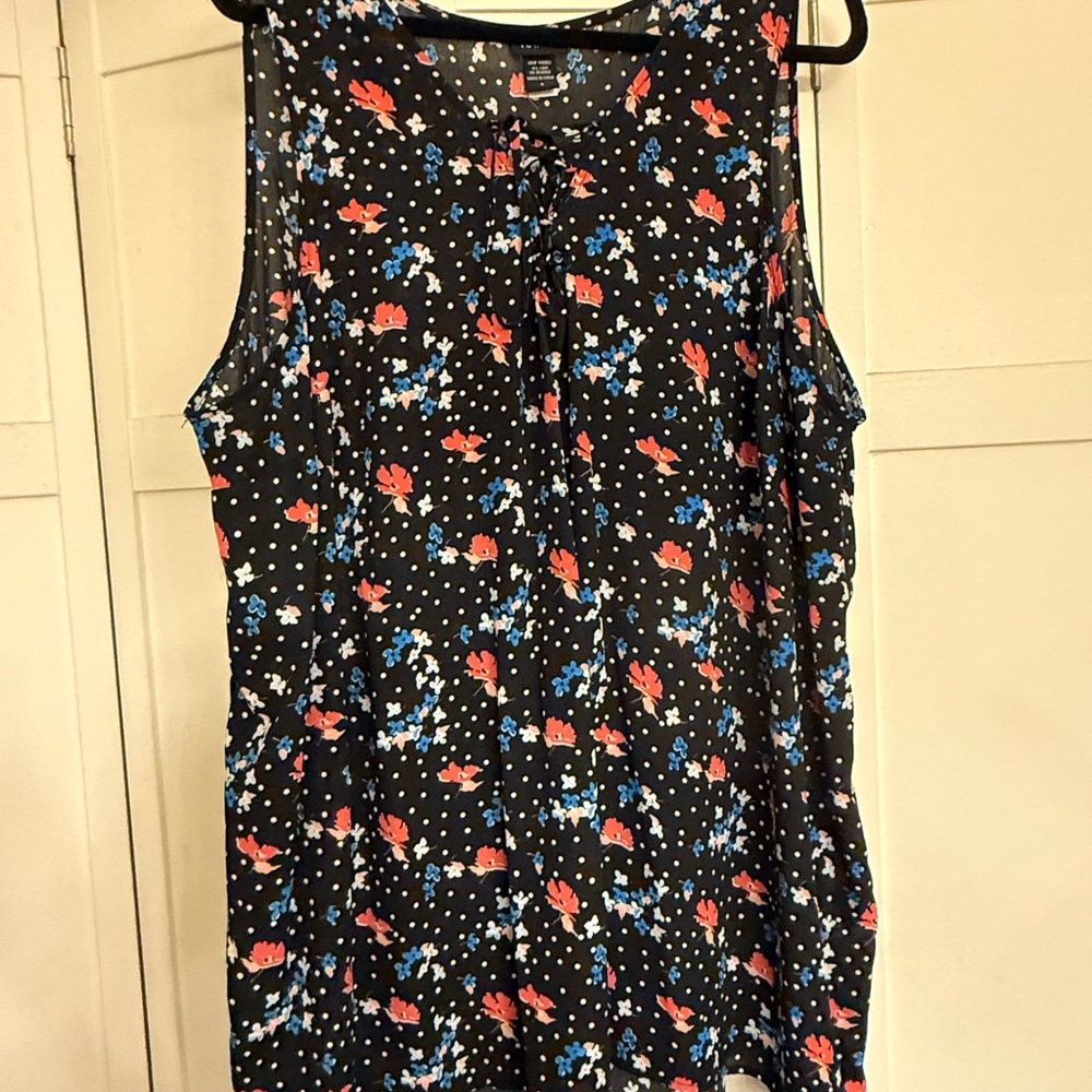 Torrid Black Floral Sleeveless Blouse